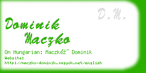 dominik maczko business card